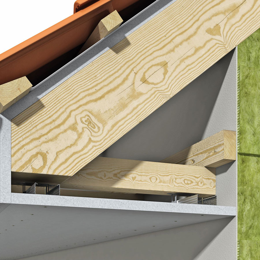 Obr.: Detail střešního podhledu s deskou Aestuver